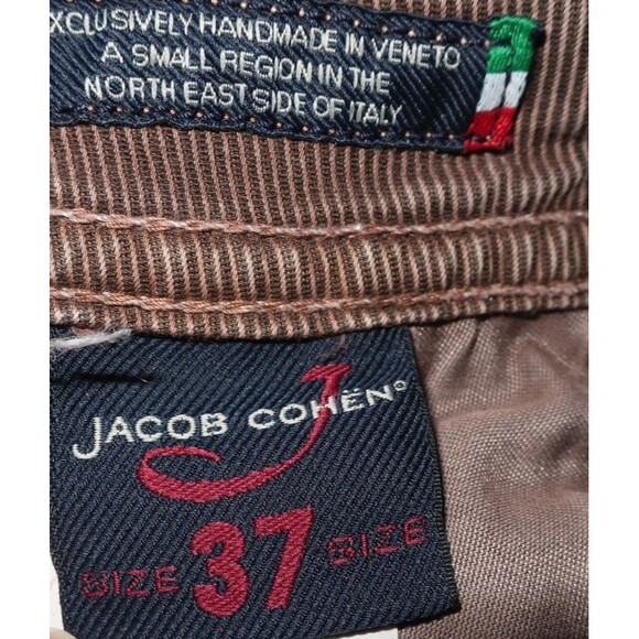Jacob Cohen Men's Brown Jeans Size 37 X 34 Slim Ribbed Comfort Stretch Striped - Picture 12 of 14